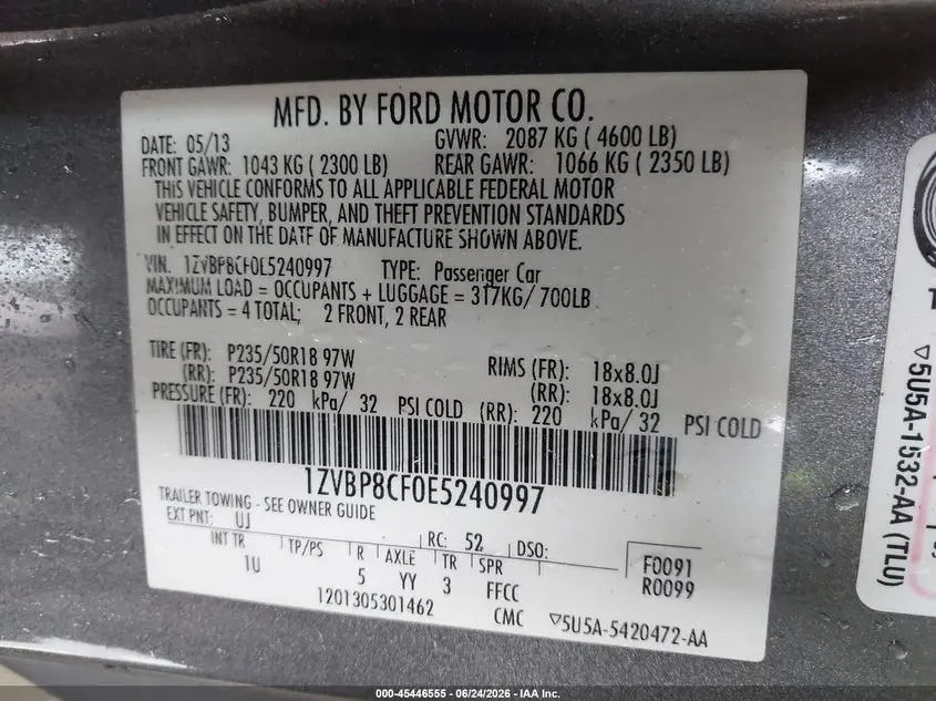 2014 FORD MUSTANG GT/GT PREMIUM