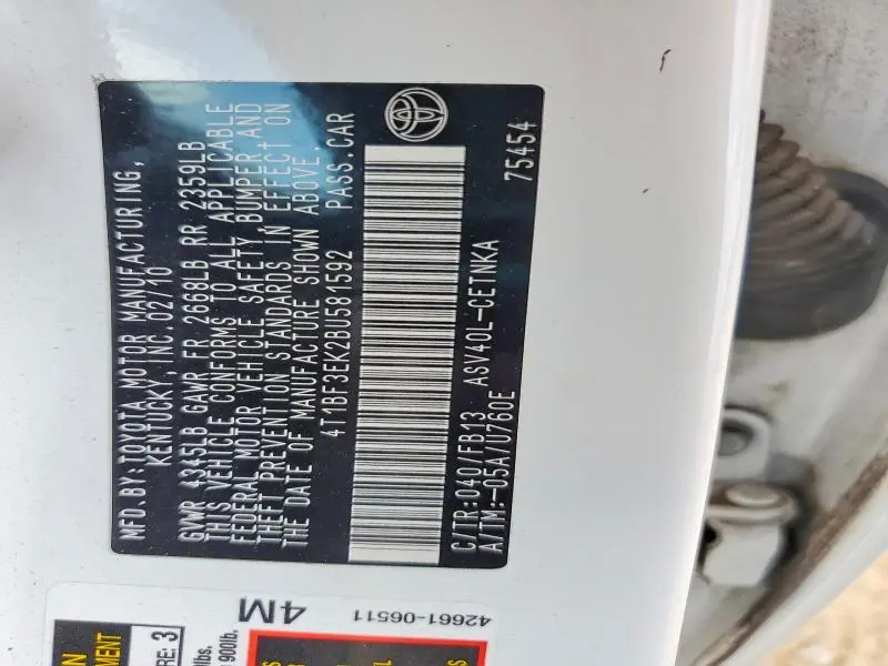 2011 TOYOTA CAMRY LE  