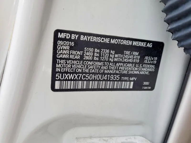 2017 BMW X3 XDRIVE35I  