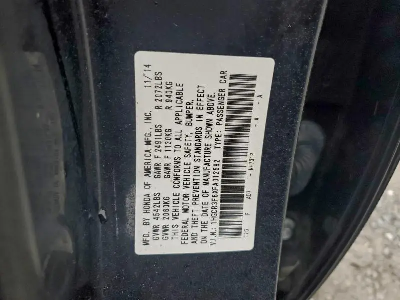 2015 HONDA ACCORD EXL  