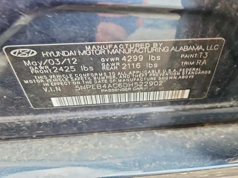 2013 HYUNDAI SONATA GLS  