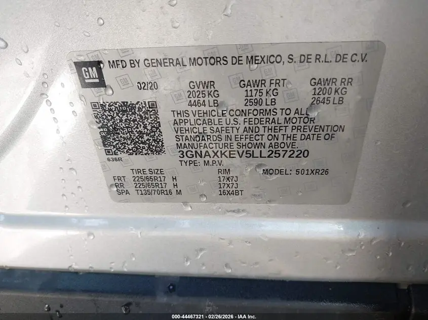 2020 CHEVROLET EQUINOX FWD LT 1.5L TURBO