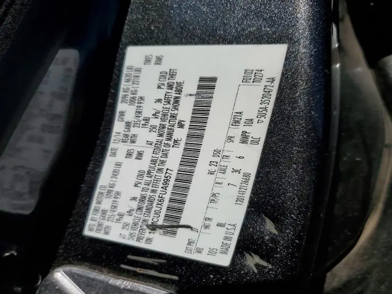 2015 FORD ESCAPE TITANIUM  