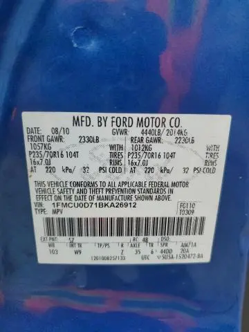 2011 FORD ESCAPE XLT  
