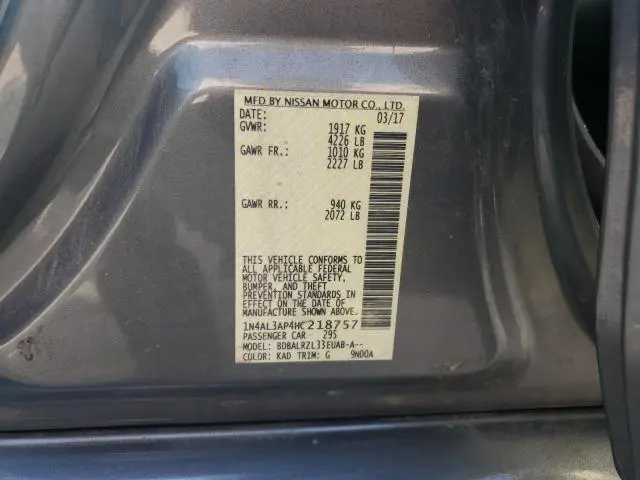 2017 NISSAN ALTIMA 2.5