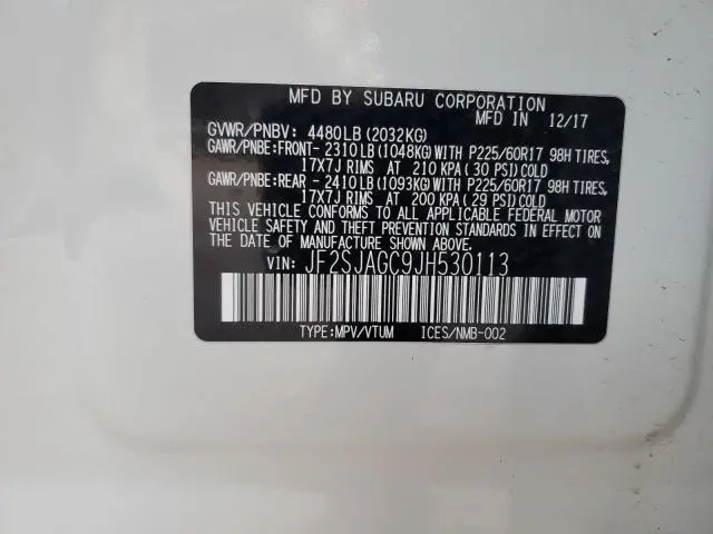 2018 SUBARU FORESTER 2.5I PREMIUM  