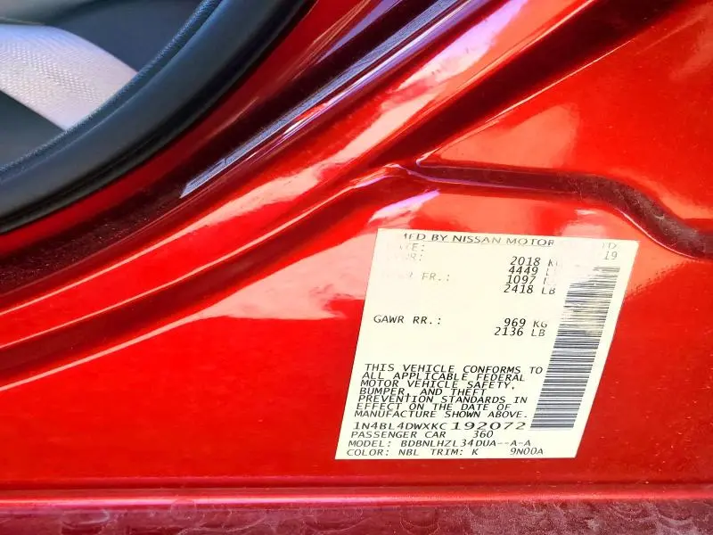 2019 NISSAN ALTIMA SV  