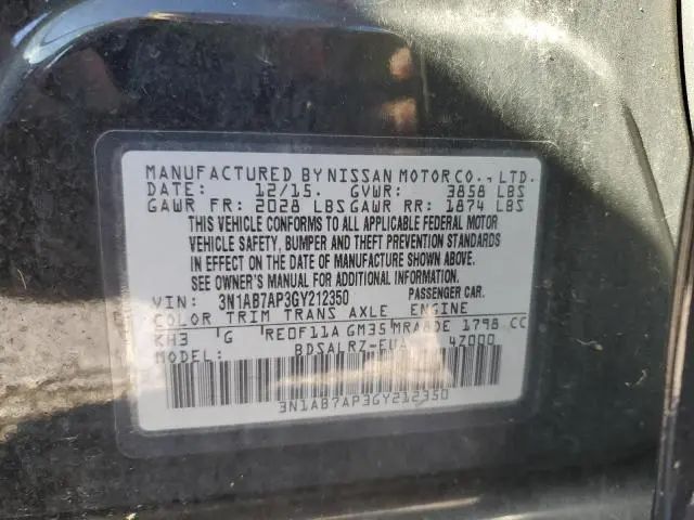 2016 NISSAN SENTRA S  