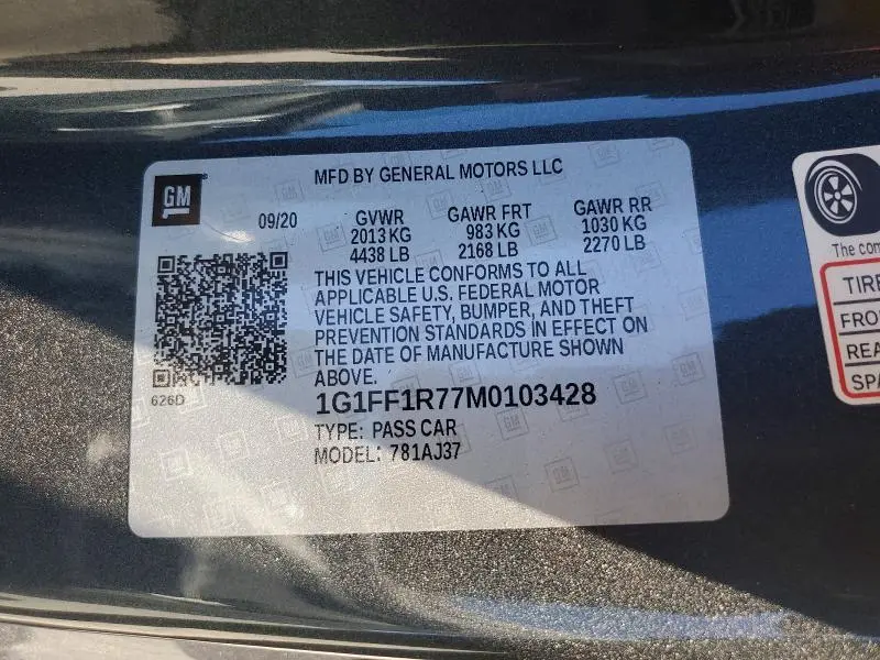 2021 CHEVROLET CAMARO LZ  