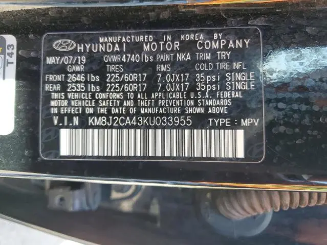 2019 HYUNDAI TUCSON SE  