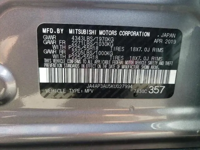 2019 MITSUBISHI OUTLANDER SPORT ES