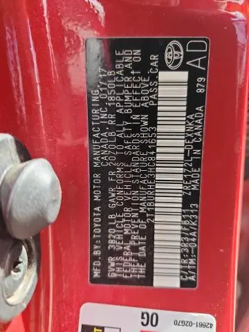 2017 TOYOTA COROLLA L  