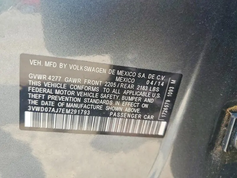 2014 VOLKSWAGEN JETTA SE  
