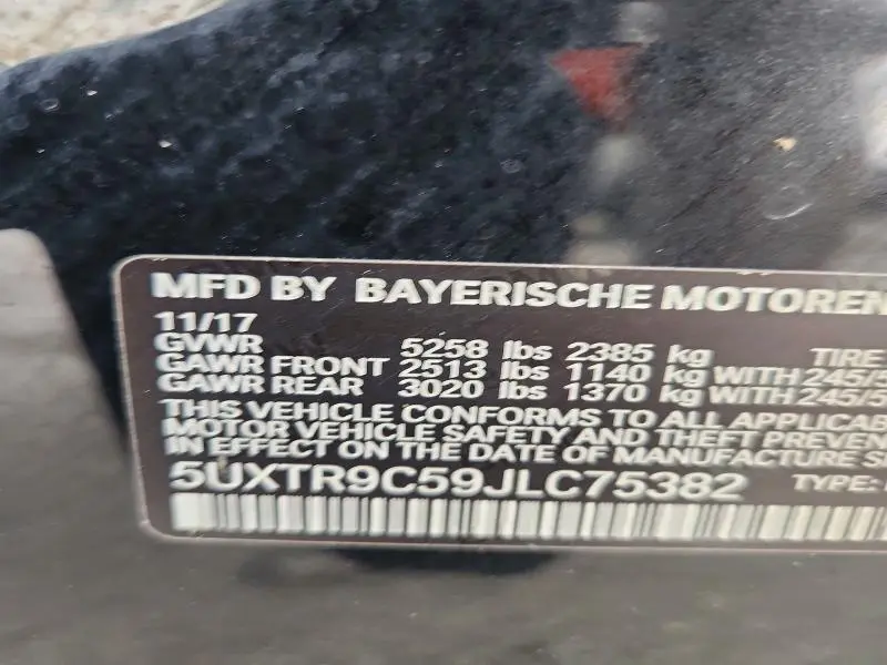 2018 BMW X3 XDRIVE30I  