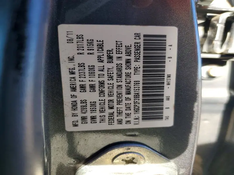 2011 HONDA ACCORD LX  