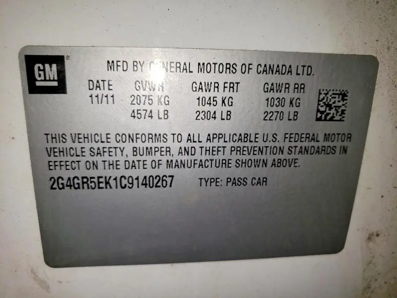 2012 BUICK REGAL   