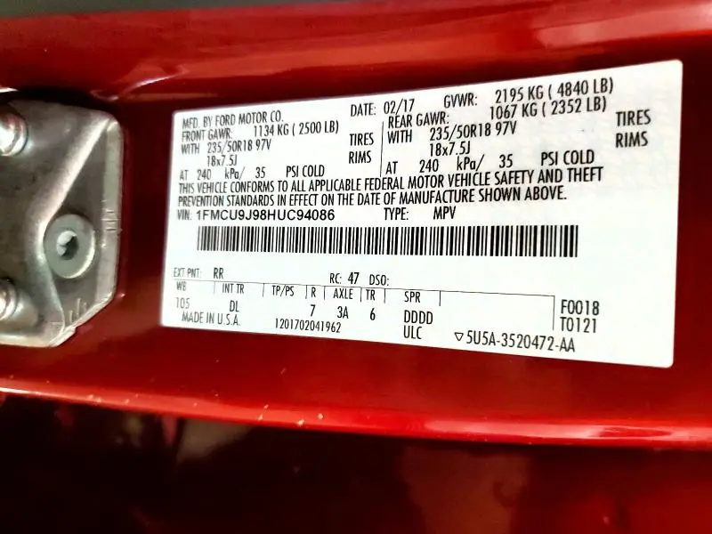 2017 FORD ESCAPE TITANIUM  