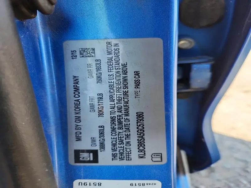 2016 CHEVROLET SPARK LS  