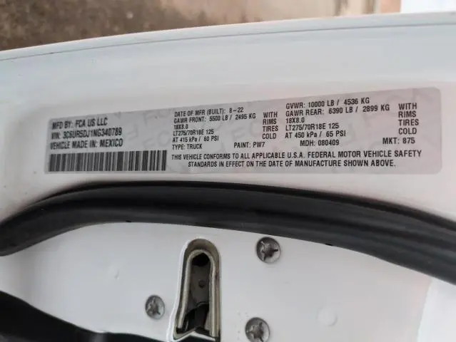 2022 RAM 2500 BIG HORN/LONE STAR  