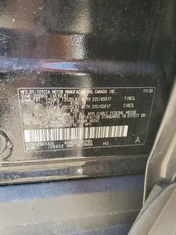 2021 TOYOTA RAV4 XLE  