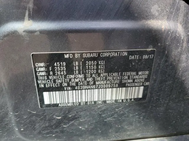 2018 SUBARU LEGACY 2.5I LIMITED  