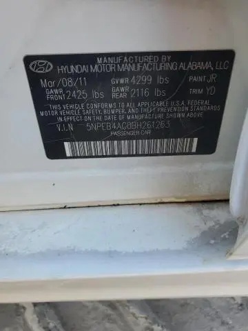 2011 HYUNDAI SONATA GLS  