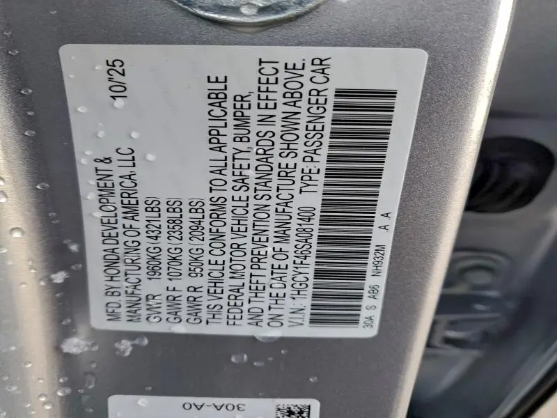 2025 HONDA ACCORD SE  