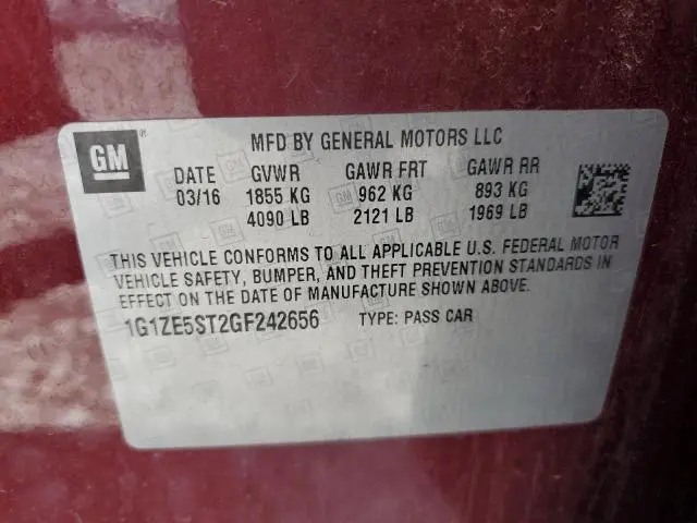 2016 CHEVROLET MALIBU LT  