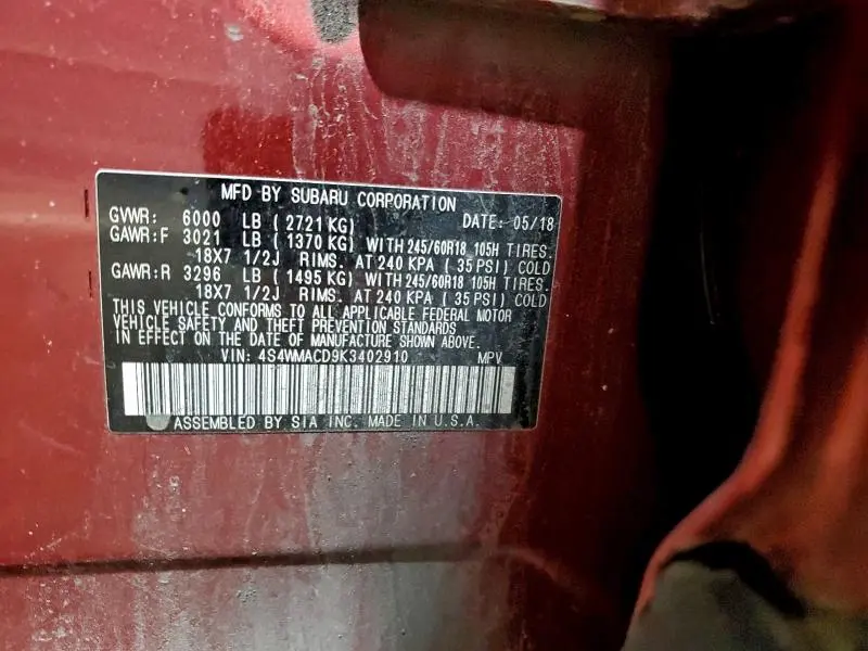 2019 SUBARU ASCENT PREMIUM  