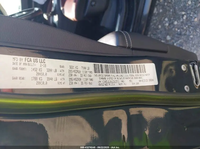 2018 DODGE DURANGO SRT AWD