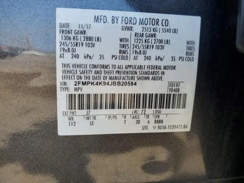 2018 FORD EDGE TITANIUM  