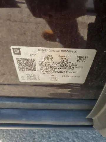 2019 CHEVROLET TRAVERSE LT  