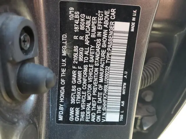 2020 HONDA CIVIC EX  