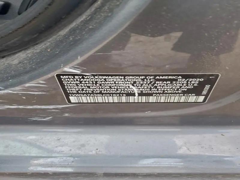 2020 VOLKSWAGEN PASSAT SE  