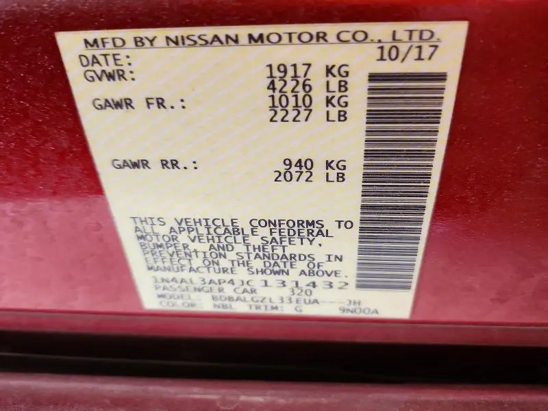 2018 NISSAN ALTIMA 2.5 S  