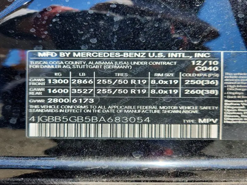 2011 MERCEDES-BENZ ML 350  