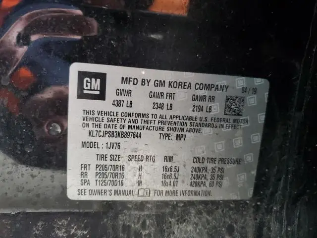 2019 CHEVROLET TRAX 1LT  