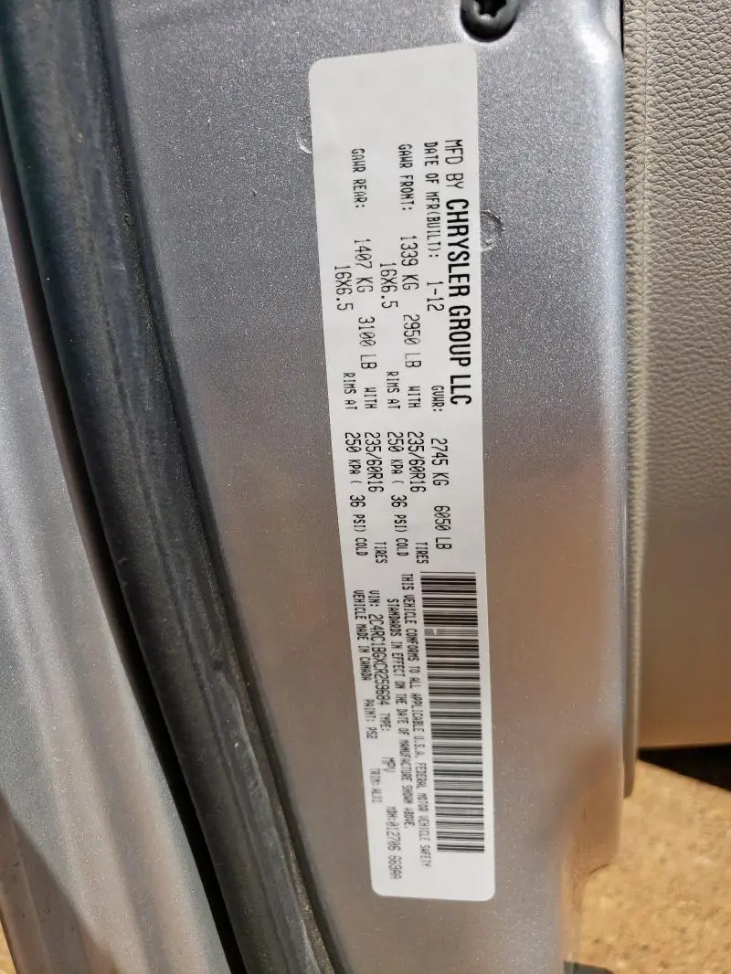 2012 CHRY TOWN & COU   