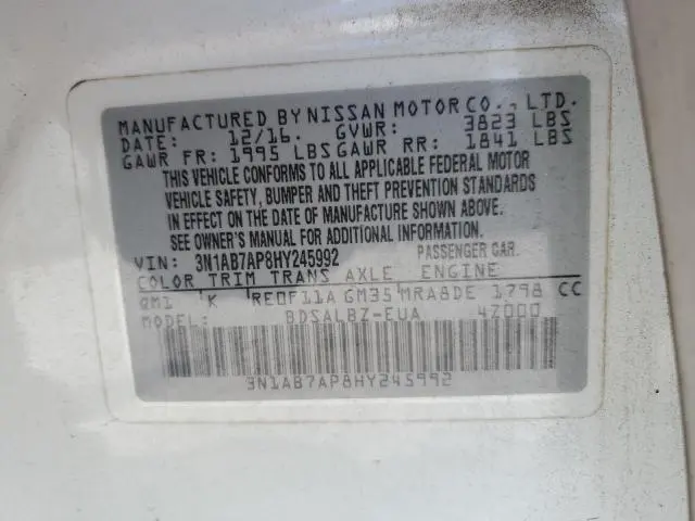 2017 NISSAN SENTRA S  