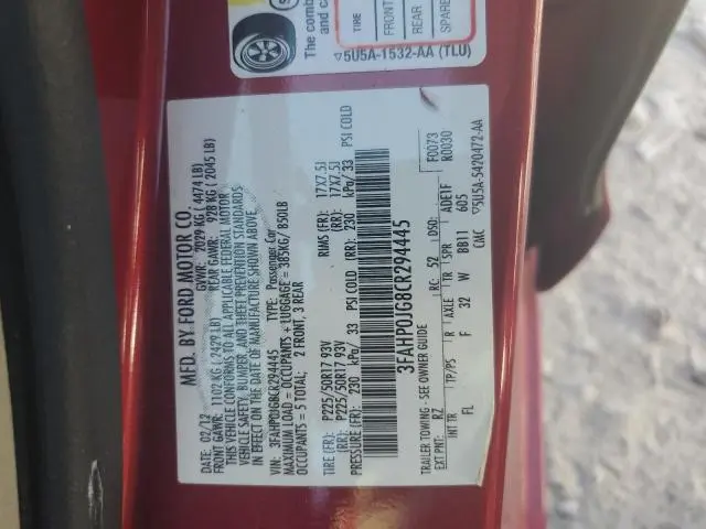 2012 FORD FUSION SEL  
