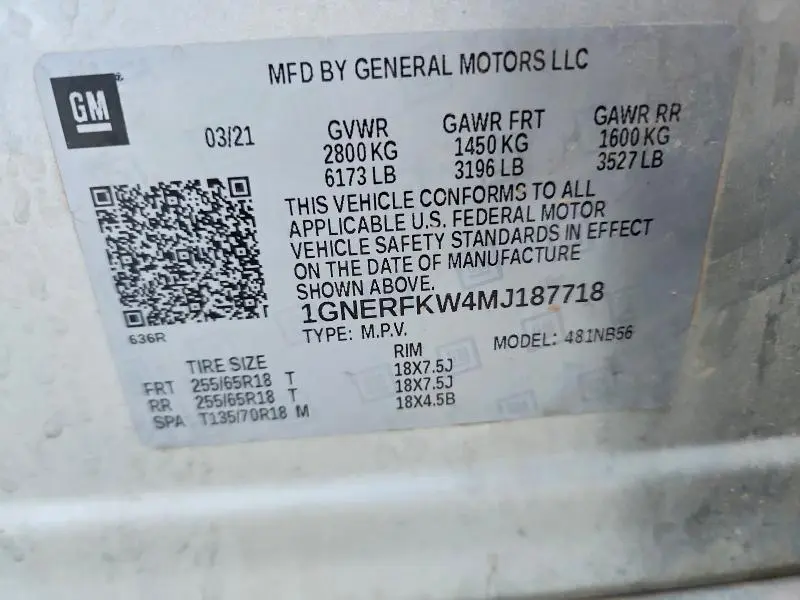 2021 CHEVROLET TRAVERSE LS  