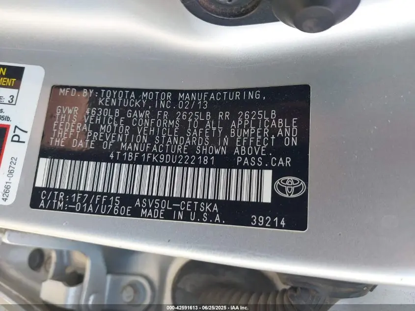 2013 TOYOTA CAMRY SE