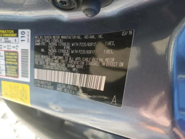 2016 TOYOTA SIENNA LE  