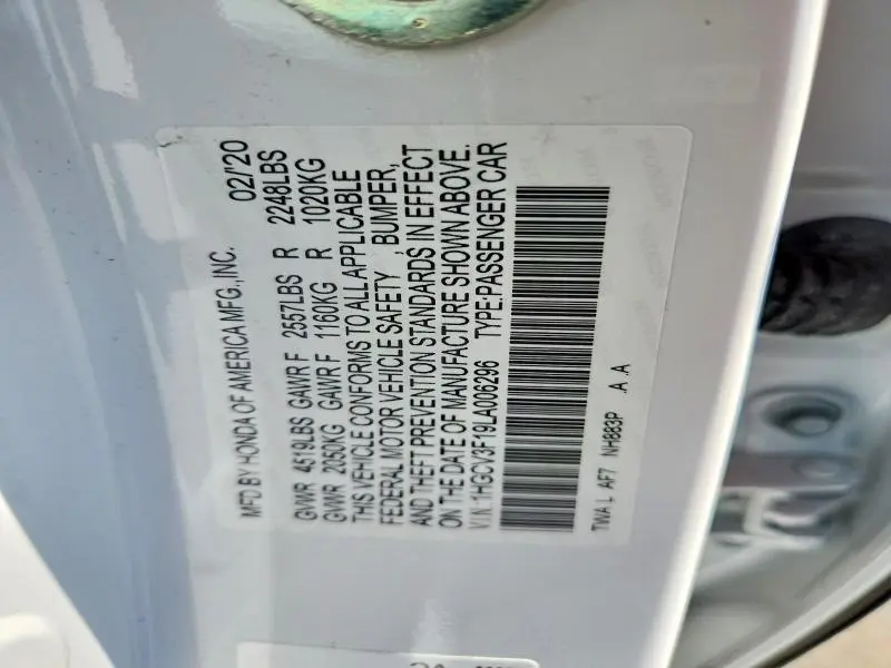 2020 HONDA ACCORD HYBRID  
