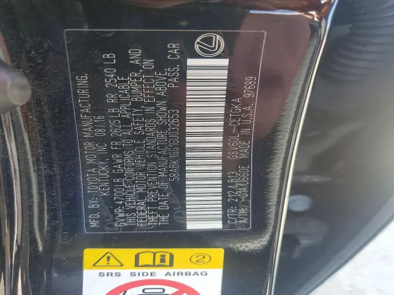 2016 LEXUS ES 350  