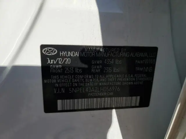 2020 HYUNDAI SONATA SEL  