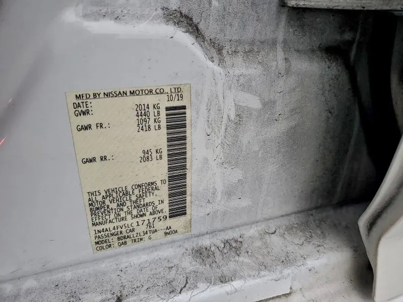 2020 NISSAN ALTIMA PLATINUM  