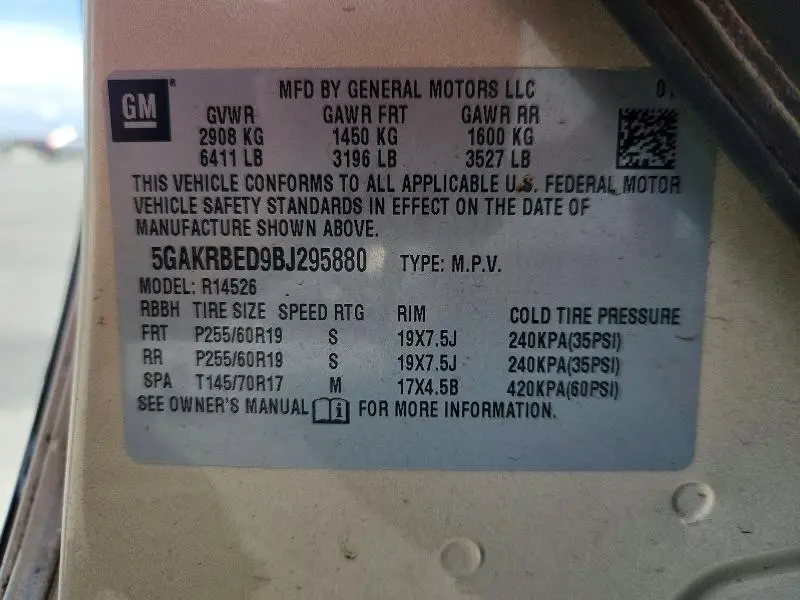 2011 BUICK ENCLAVE CXL  