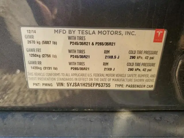 2014 TESLA MODEL S   