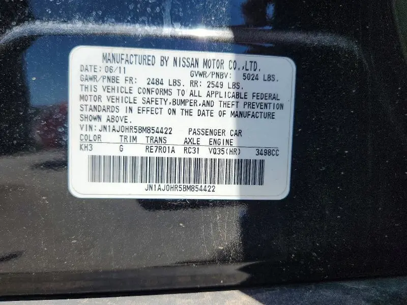 2011 INFINITI EX35 BASE  